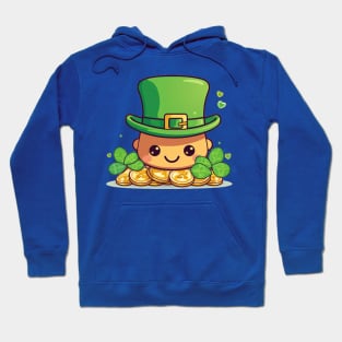 St Patricks day lucky day with shamrock and gold Hoodie